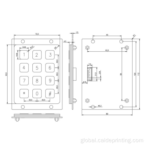 metal keypad with braille for blind person